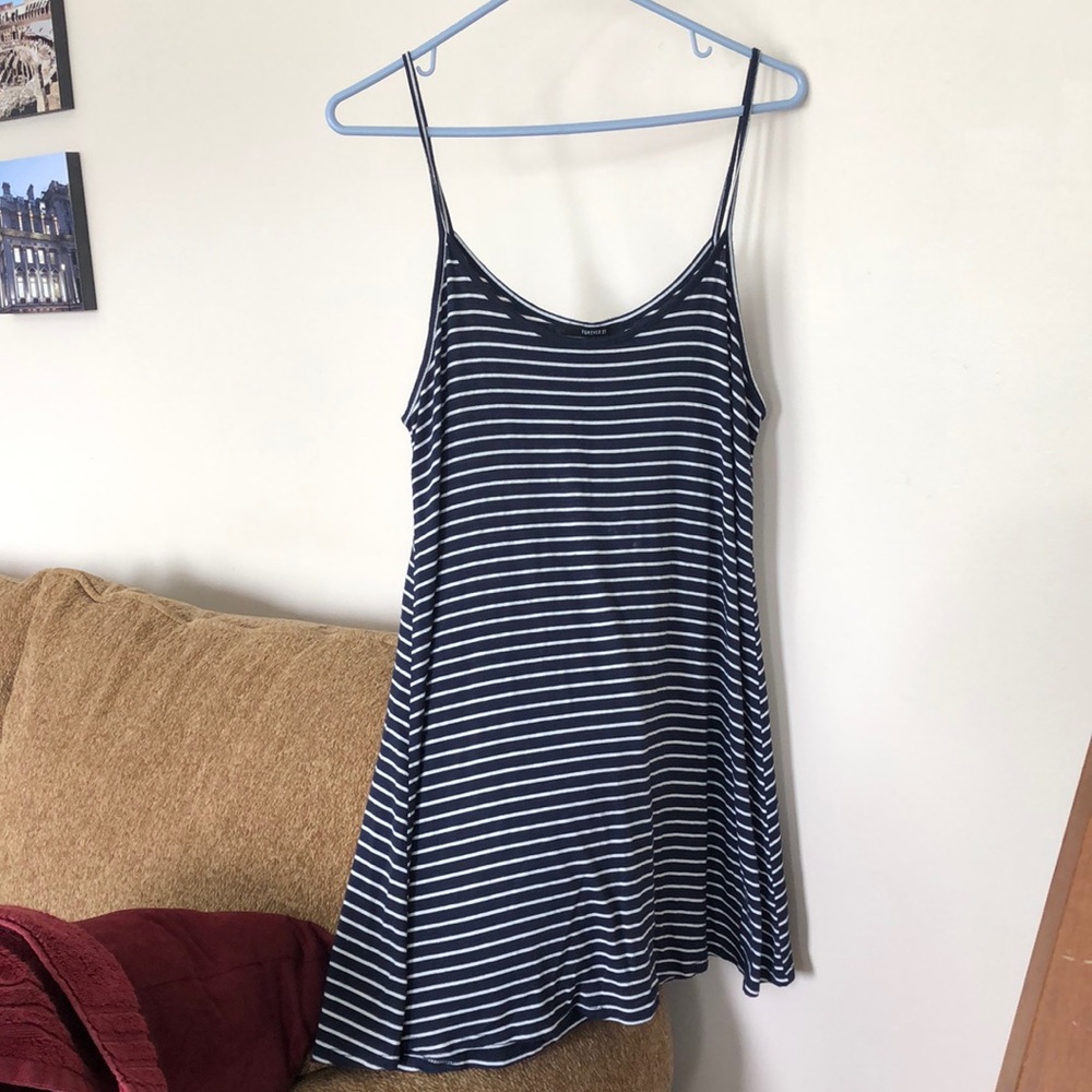 Navy and white striped tank top
